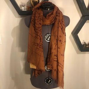Patricia Nash Map Print Scarf NWT